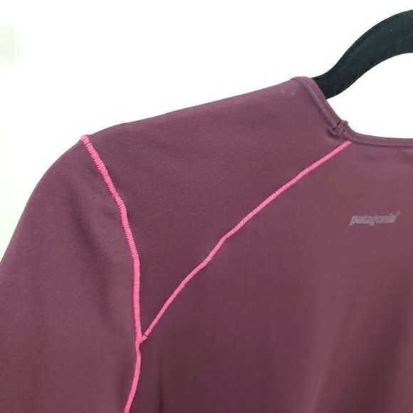 Patagonia Common Threads Short Sleeve Base Layer Shirt M Plum/Maroon/Pink 45605 - Picture 7 of 12